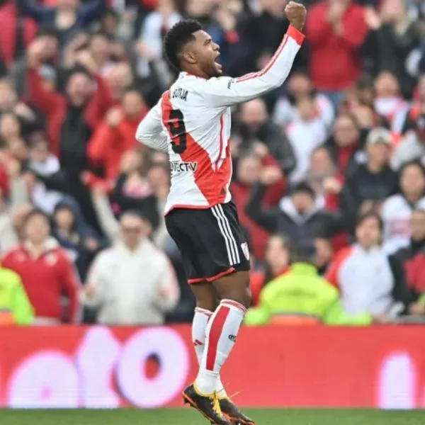 Miguel Ángel Borja, a propósito del doblete que marcó con River Plate en empate ante Lanús: videos