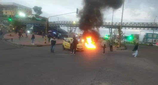 Paro de taxistas en Bogotá con daños al SITP y más