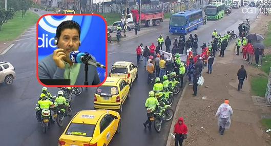 Néstor Morales criticó fuertemente a taxista por bloquear vías en Bogotá. "¿Querían felicitación? ¿tapete rojo?", les dijo cuando se quejó por autoridades.