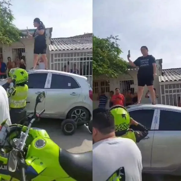 Conductora se paró en carro para que no la inmovilizaran y llegó el Esmad