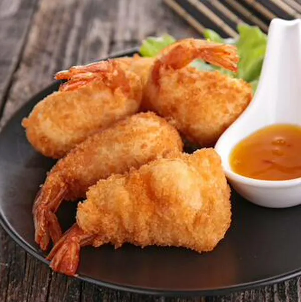Camarones al coco con salsa de mango