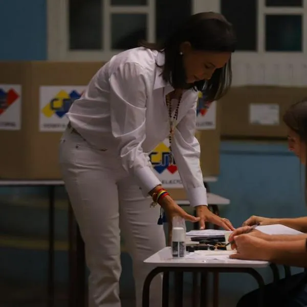 María Corina Machado votó en Venezuela. 