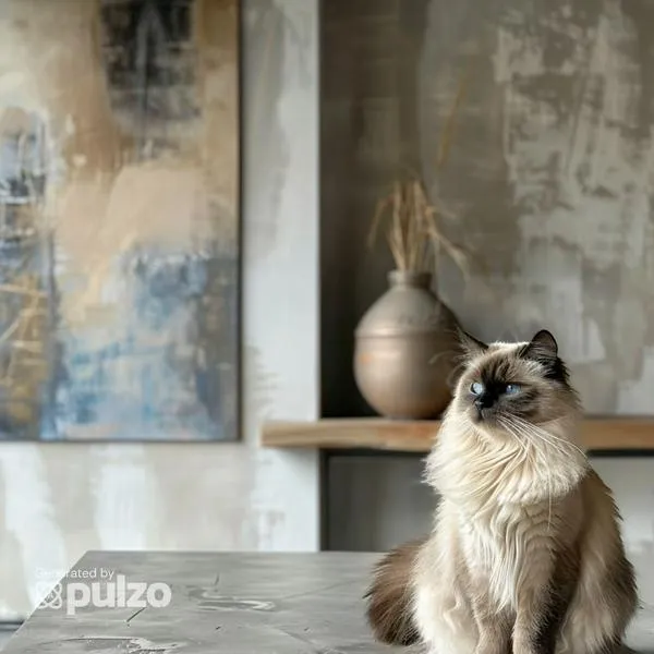 Gato siberiano en casa.