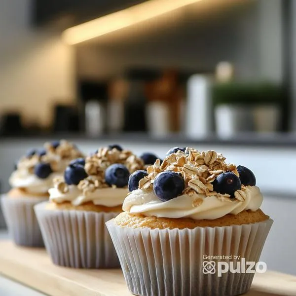 'Cupcakes' de avena y arándanos sin horno.