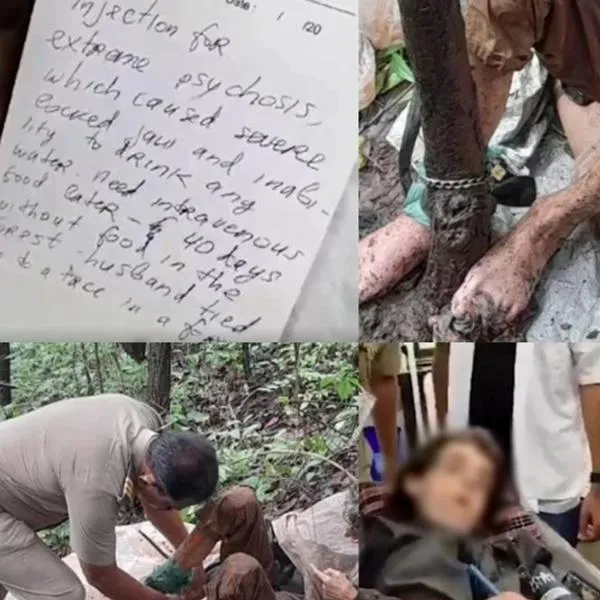 Mujer estadounidense se encadenó a sí misma a un árbol en India