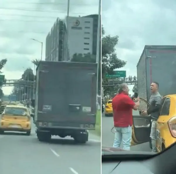 Taxista y conductor de camión se agarraron en la calle 26 de Bogotá: video es viral