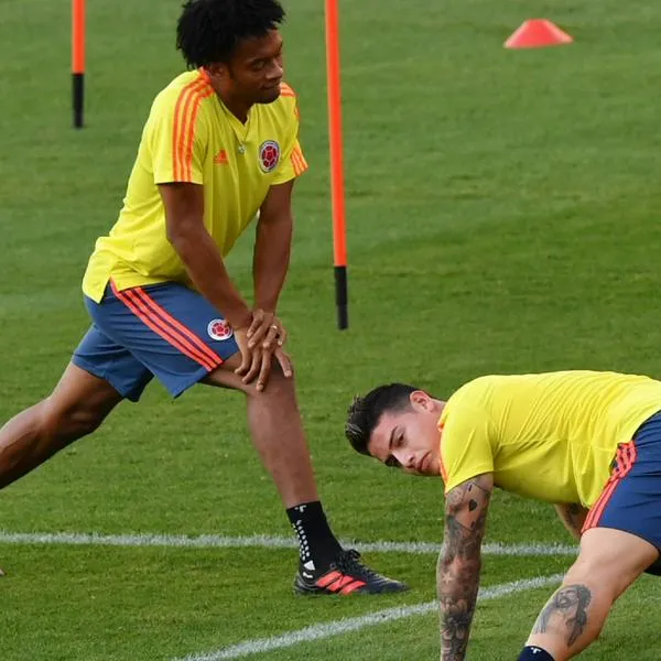 Foto James Rodríguez y Juan Cuadrado en Madrid, España,