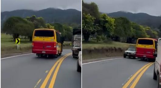 Un conductor de bus intermunicipal casi provoca una seria tragedia por ser atravesado e ir de afán; revelaron las placas y empresa de transporte.