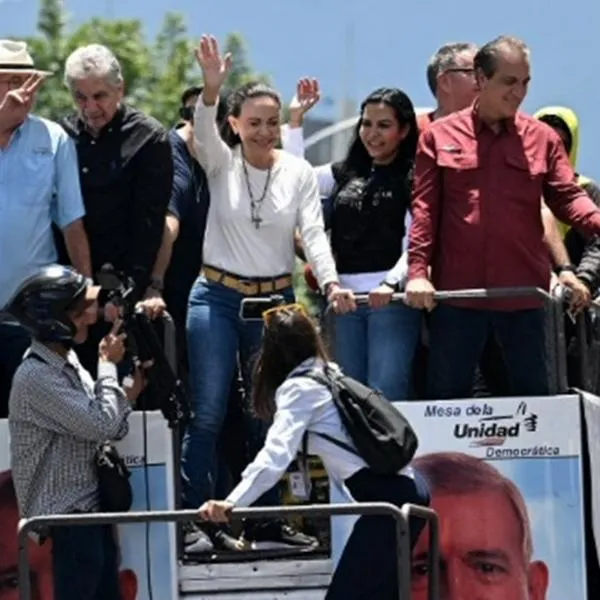 María Corina Machado en marchas de hoy 17 de agosto en Venezuela.