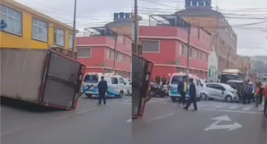 Movilidad en Bogotá hoy: grave accidente de tránsito en Bosa por camión volcado