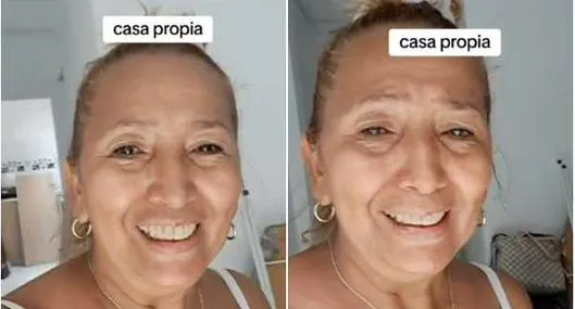 Momento en el que una mujer muestra su sueño cumplido de comprar casa propia a los 59 años