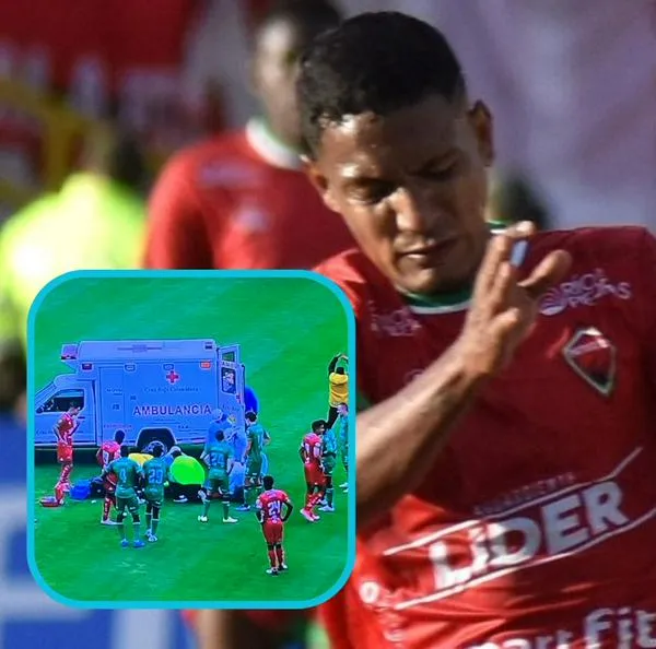 Susto grande en el fútbol colombiano: jugador de Patriotas se desmayó, convulsionó y lo tuvieron que sacar en ambulancia por fuerte golpe. 