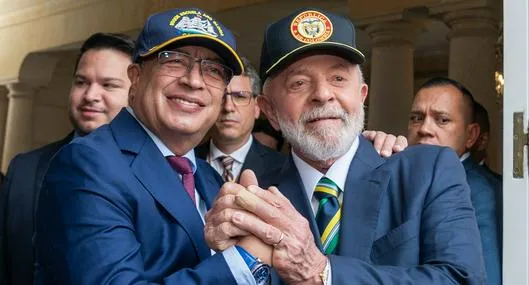 El presidente Gustavo Petro, con su homólogo brasileño Lula da Silva.