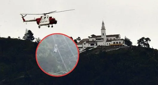 Emergencia en Monserrate hoy: teleférico quedó suspendido en el aire en Bogotá