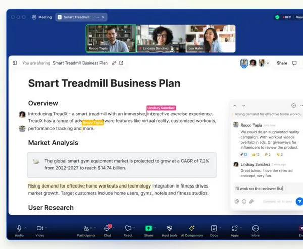 Zoom Docs usa IA para crar documentos a partir de videollamadas