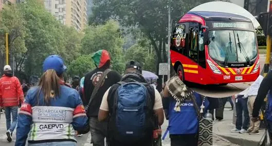 Caos en Transmilenio por marchas. 