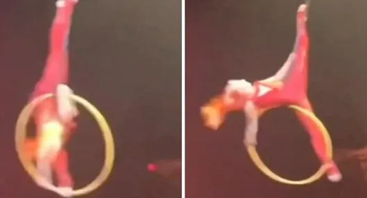 Acróbata del Circo del Sol se accidento en medio de una presentación video