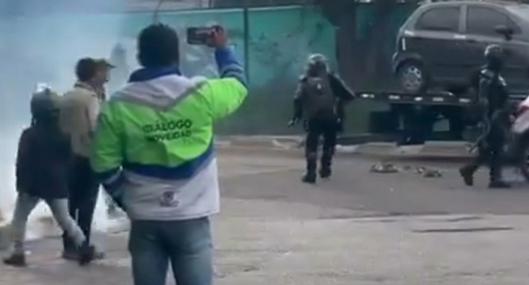 Protestas en los patios de Bogotá. 