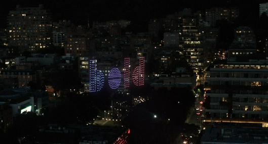 Parque de la 93 en Bogotá con show de drones que asombró a mucha gente