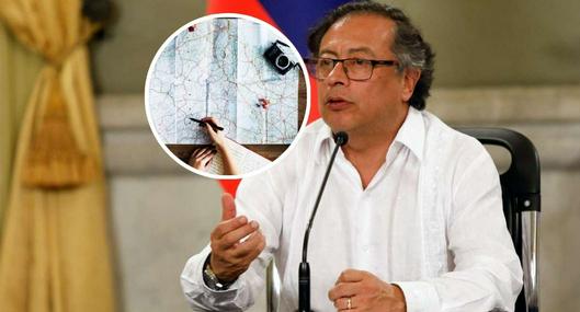 Foto de Gustavo Petro y un mapa, en nota de dónde nació el apellido Petro, lejos de Colombia, y cuál es su significado real