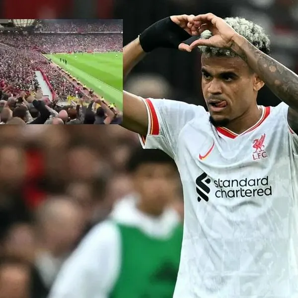Video de Luis Díaz y cantos de hinchas del Liverpool en Old Trafford hoy