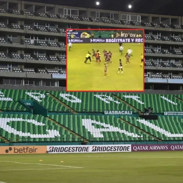 Desmanes en Palmaseca: hinchas del Cali invadieron la cancha, tras gol del Pasto