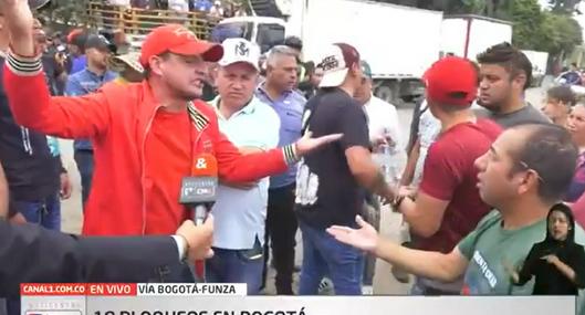 Camioneros se agarraron en vivo en Noticentro 1 CM& por alza del precio del ACPM: video
