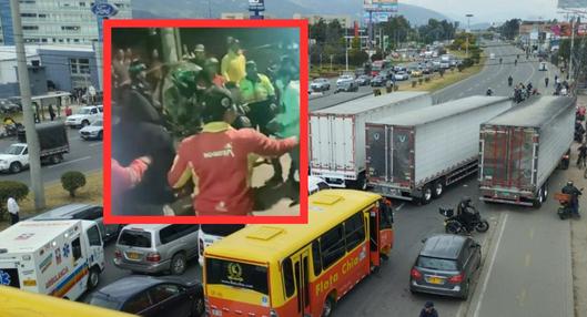 Paro camionero en Bogotá: pelea en Usme por cobro de peaje para pasar bloqueo