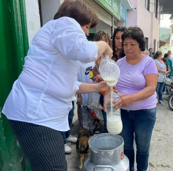 Video: ganaderos del norte de Caldas comenzaron a regalar la leche ante paro camionero