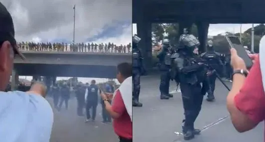 Confrontaciones paro camionero en Bogotá, camarógrafo pudo resultar herido