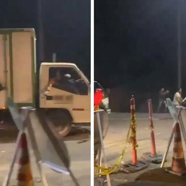 Conductores lanzan piedras a camiones de otros colegas en Santander por no unirse al paro