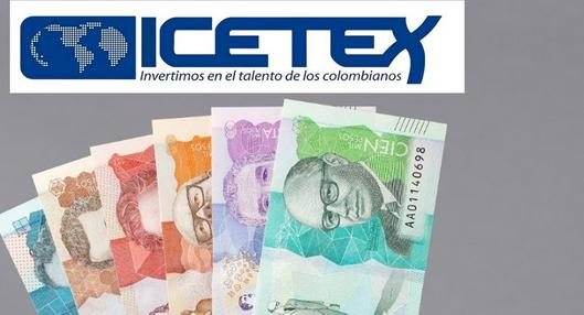 Logo del Icetex y dinero de Colombia, en nota sobre cómo saber el saldo de la deuda