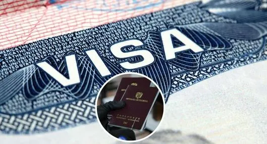 Foto de visa y pasaporte colombiano, en nota de quién tiene más difícil conseguir la visa americana en Colombia, por rango clave