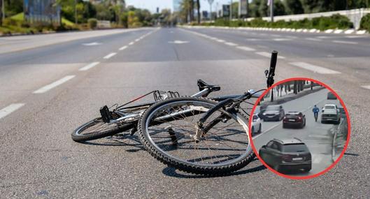 Ciclista murió al chocar contra puerta de carro y ser atropellado: video