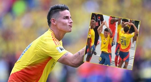 Celebración de Selección Colombia a Argentina en partido de Eliminatorias.