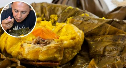 Foto de tamales, en nota de cómo hacer tamales tolimenses en Estados Unidos: colombiano usó video muy corto