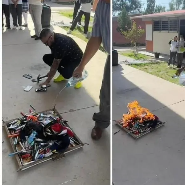 Profesores queman celulares de estudiantes en frente de ellos en México 