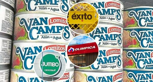 Foto de Van Camps y supermercados, en nota de dónde  comprar atún Van Camps más barato entre Olímpica, Éxito, Jumbo, Ara y más.