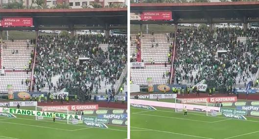 Video: hinchas de Cali intentan invadir cancha del Palogrande vs Once Caldas