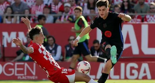 Con Yaser Asprilla y Jhon Solís en cancha, Girona cayó goleado 1-4 contra Barcelona