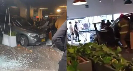 Accidente de Carulla en el norte de Bogotá: camioneta BMW se estrelló contra supermercado y se registran 5 heridos, según Bomberos.