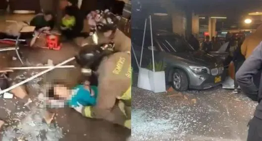 Accidente hoy en Carulla, en Cedritos, Bogotá: videos muestran cómo quedó el supermercado luego del choque con camioneta BMW.