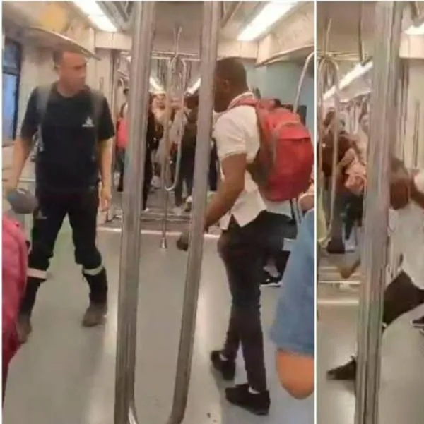 Video | Pasajeros se fueron a los golpes en un tren del metro de Medellín