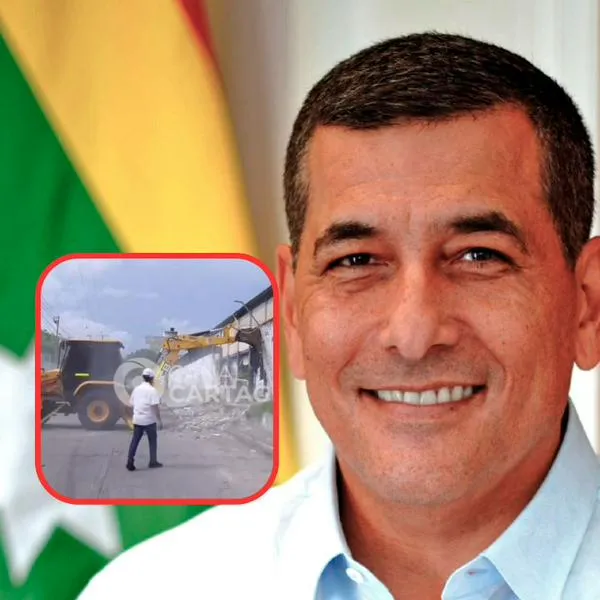 Dumek Turbay, alcalde de Cartagena, se salvó de que le cayera una pared encima mientras asistía a revisar la sobras en un colegio.