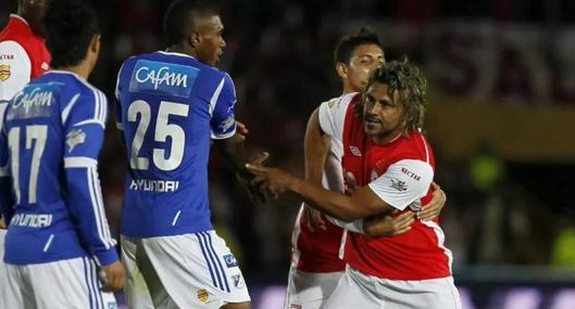 Patada de Gerardo Bedoya a Jhonny Ramírez en partido de Millonarios y Santa Fe