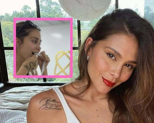 Greeicy fue grabada por su hermana limpiando se los dientes con raro elemento