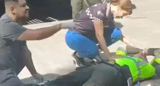 Agente de la Policía de Tránsito que fue arrollado en Bucaramanga por motociclista que quiso volarse retén.