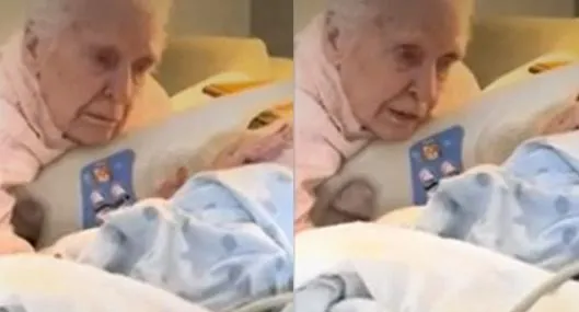 Video | Imposible no llorar: la emotiva despedida de una abuela a su esposo en el hospital