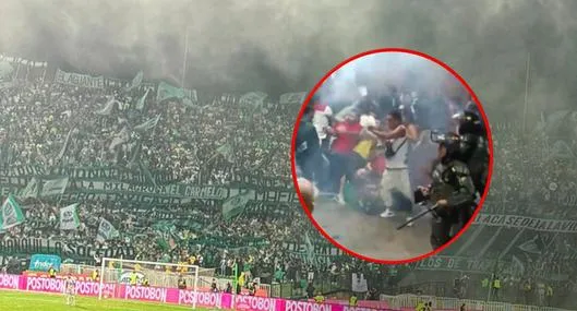 Pelea de hinchas de Nacional vs. Junior.