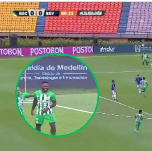 Gol de Atlético Nacional vs Boyacá Chicó hoy en 22 segundos en Liga Betplay